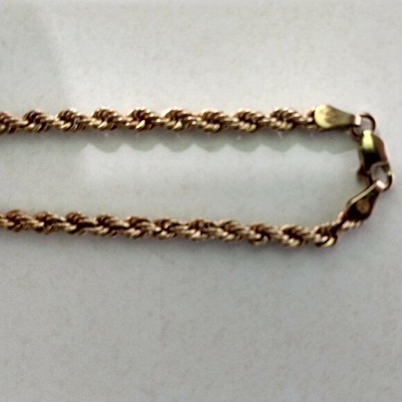 10k yellow gold rope bracelet - Picture 4 of 12